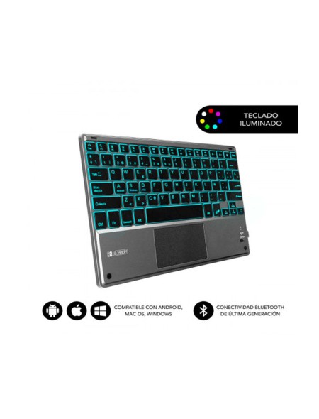 Teclado Bluetooth Subblim Smart / Retroiluminado / Touchpad / Gris / SUB-KBT-SMBT51
