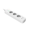Regleta 3 tomas IP-COM / Proteccion infantil / 2x Puerto de carga USB / Blanca / SP15