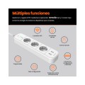 Regleta 3 tomas IP-COM / Proteccion infantil / 2x Puerto de carga USB / Blanca / SP15