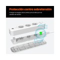 Regleta 3 tomas IP-COM / Proteccion infantil / 2x Puerto de carga USB / Blanca / SP15