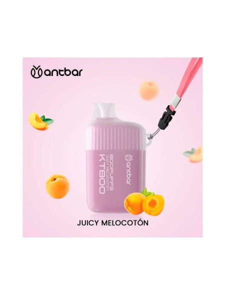 Vaper desechable Antbar KT800 Juicy Melocoton / 20mg / 800 Caladas / Colgante Incluido