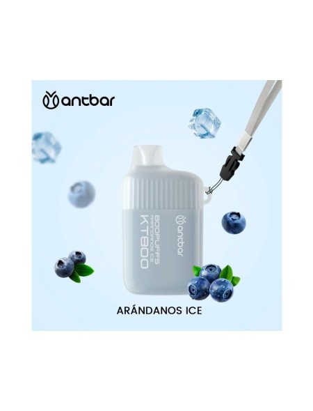 Vaper desechable Antbar KT800 Arandanos Ice / 20mg / 800 Caladas / Colgante Incluido