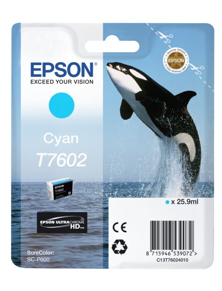 ÷ Tinta original epson t7602 cian c13t76024010 25.9ml