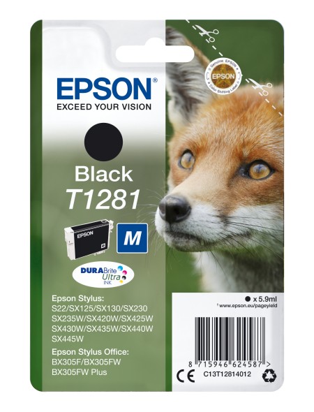 ÷ Tinta original epson t1281 negro c13t12814022 5.9ml - con alarma