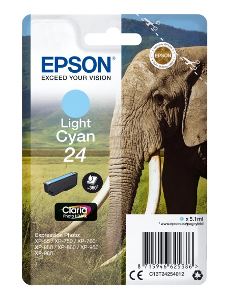 ÷ Tinta original epson t2425 cian claro c13t24254012 5.1ml