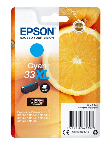 ÷ Tinta original epson t3362 xl cian c13t33624012 8.9ml