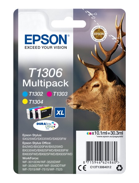 ÷ Tinta original epson t1306 multipack 3 colores c13t13064012