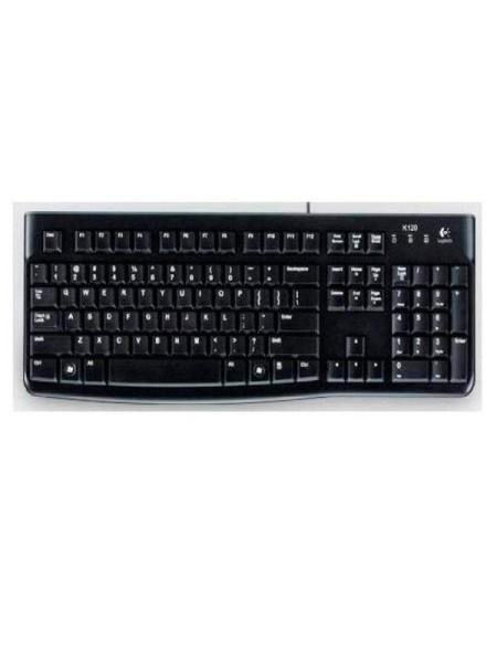 Teclado USB Logitech K120 / Resistente a salpicaduras / Negro / 920-002499