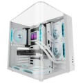 ÷ Caja atx cube mars gaming mcinfiniolitew blanca cristal templado curvo gpu 325mm
