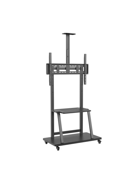 ÷ Aisens - soporte de suelo eco con rueda, bandeja para dvd y soporte de camara para monitor/tv 150kg de 37-100, negro