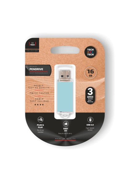 Pendrive Tech One Tech USB 2.0 Basic / 16Gb / Azul cielo / TEC3010-16