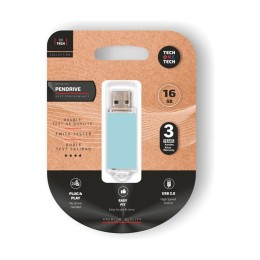 Pendrive Tech One Tech USB 2.0 Basic / 16Gb / Azul cielo / TEC3010-16
