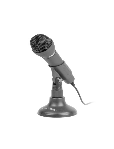 Microfono Sobremesa Natec Adder / Jack 3.5mm / Negro