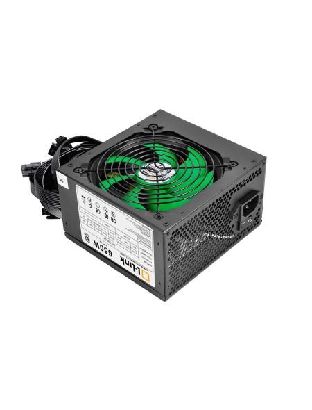 Fuente alimentacion ATX 650w L-Link / PFC Activo / Cables Planos / Silenciosa / Antivibraciones / LL-PS-650