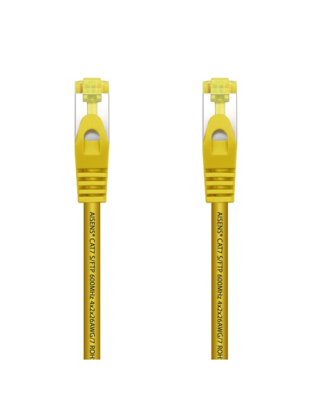 ÷ Aisens - cable de red latiguillo rj45 lszh cat.7 600 mhz s/ftp pimf awg26, amarillo, 0.5m