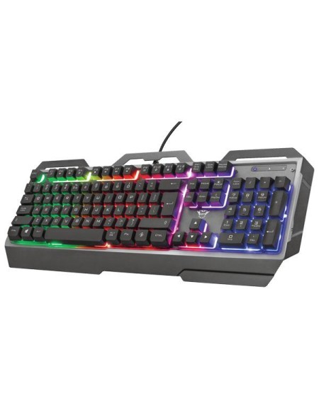 Teclado Trust Gaming GXT 856 Torac Iluminacion LED / Metalico / 12 teclas multimedia / Anti-Ghosting / Ps4 / Ps5 / 23742