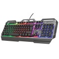 Teclado Trust Gaming GXT 856 Torac Iluminacion LED / Metalico / 12 teclas multimedia / Anti-Ghosting / Ps4 / Ps5 / 23742