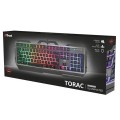 Teclado Trust Gaming GXT 856 Torac Iluminacion LED / Metalico / 12 teclas multimedia / Anti-Ghosting / Ps4 / Ps5 / 23742