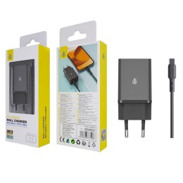 Cargador de red 2x Usb + Cable Type-C / 12W / Negro / NA0391 / 2003932 / One+