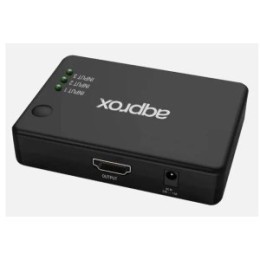 ÷ Switch hdmi approx appc29v4 2.0 4k 30hz 3x1 control remoto colro negro