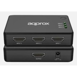 ÷ Switch hdmi approx appc29v4 2.0 4k 30hz 3x1 control remoto colro negro