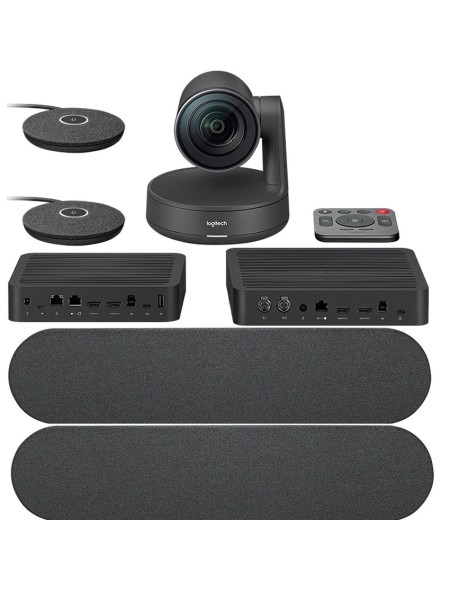÷ Camara logitech phone rally plus kit de videoconferencia 4k altavoces omnidireccional color negro