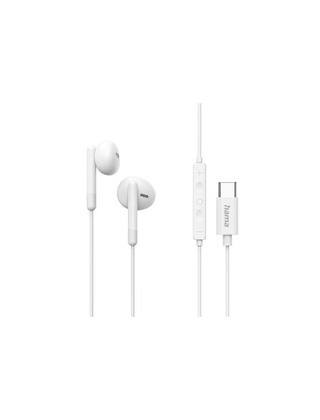 ÷ Auricular intrauditivo usb-c hama classy microfono cable 1.2m color blanco