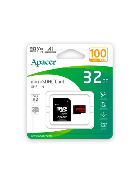 Micro sd hc Apacer uhs-i 64Gb 100mb/s clase 10 / A1 / con adaptador / AP32GMCSH10UB-R