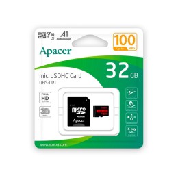 Micro sd hc Apacer uhs-i 32Gb 100mb/s clase 10 / A1 / con adaptador / AP32GMCSH10UB-R