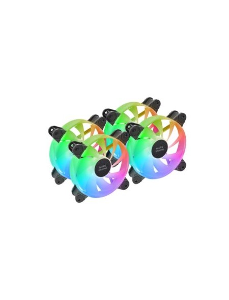 ÷ Kit 4xventilador interno argb mars gaming mf4a 120mm sin marco rodamiento fdb negro