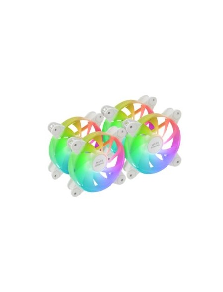 ÷ Kit 4xventilador interno argb mars gaming mf4aw 120mm sin marco rodamiento fdb blanco