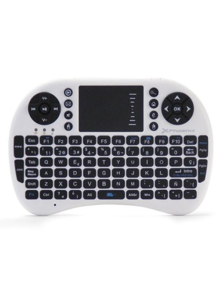 Mini Teclado Inalambrico + Touchpad Phoenix Phtalkkeyboard+ / Smart Tv / TvBox / Android Tv / Blanco - Negro