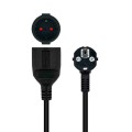 Cable prolongador / alargadera de corriente Schuko Nano / 10m / 16a / 4000w / Negro / 10.22.0610-BK