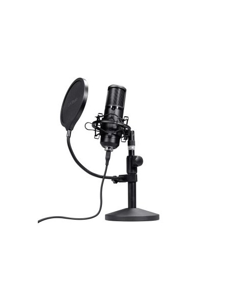 ÷ Microfono trust usb gxt 269 emita ii cardioide soporte metal antivibracion mute negro