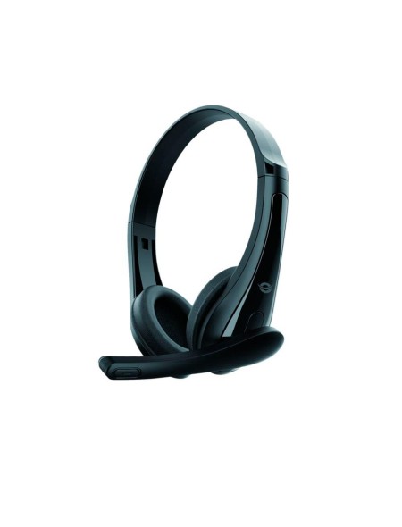 Auricular Conceptronic POLONA06B3T/ Jack 3.5 / 1.8m / Negro / Microfono giratorio
