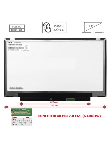 Pantalla compatible para portátil LED 14
