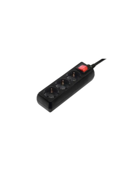 ÷ Regleta alimentacion hama con 3 tomas interruptor 1,4m 3500w 3x1,5mm color negro
