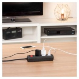 ÷ Regleta alimentacion hama con 3 tomas interruptor 1,4m 3500w 3x1,5mm color negro