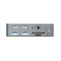 Docking Type-C 15 en 1 Conceptronic 100W PD / 2x Hdmi 4K / 2x Usb 3.2 / 2x Type-C / MicroSD / Jack 3.5mm / LAN Gigabit / DONN25G