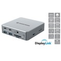 Docking Type-C 15 en 1 Conceptronic 100W PD / 2x Hdmi 4K / 2x Usb 3.2 / 2x Type-C / MicroSD / Jack 3.5mm / LAN Gigabit / DONN25G