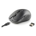 Ratón Inalámbrico NGS Evo Spook / Negro / 1600dpi / RF Wireless + Bluetooth / 2.4ghz nano receptor usb / EVOSPOOK