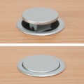 ÷ Regleta equip pop-up para mesa 3 tomas + 2 puertos usb con interruptor aluminio diametro 60mm