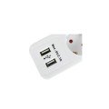 ÷ Regleta alimentacion equip con 5 tomas cable de red de 1.5 metros + 2 puertos usb y boton de apagado