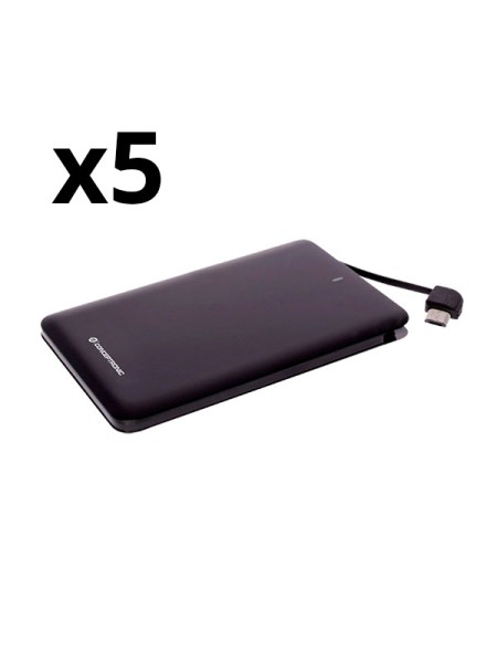 ÷ Kit 5 unidades powerbank nortess 4.000mah dual conector microusb / iphone color negro