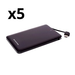 ÷ Kit 5 unidades powerbank nortess 4.000mah dual conector microusb / iphone color negro