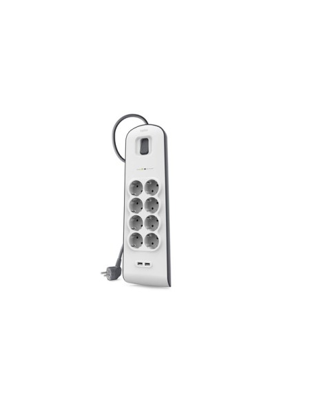 ÷ Regleta alimentacion belkin bsv804vf2m de protecci?n contra sobretensiones 8 tomas + 2 puertos usb (