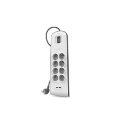 ÷ Regleta alimentacion belkin bsv804vf2m de protecci?n contra sobretensiones 8 tomas + 2 puertos usb (