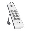 ÷ Regleta alimentacion belkin bsv804vf2m de protecci?n contra sobretensiones 8 tomas + 2 puertos usb (