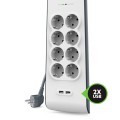 ÷ Regleta alimentacion belkin bsv804vf2m de protecci?n contra sobretensiones 8 tomas + 2 puertos usb (