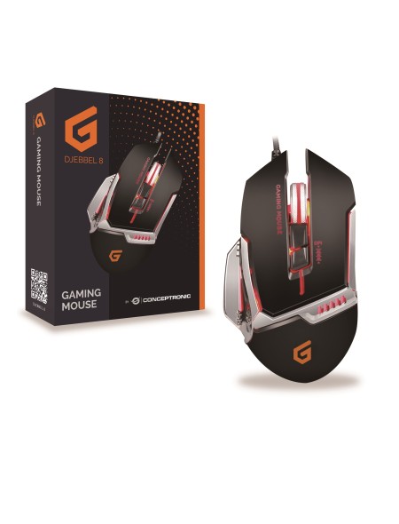 ÷ Mouse conceptronic gaming djebbel02b usb alta sensibilidad sensor 4000dpi botones programables
